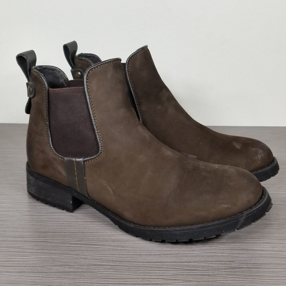 Steve Madden Graaham Chelsea Boot, Dark Brown Nubuck, Womens Size 8.5 M